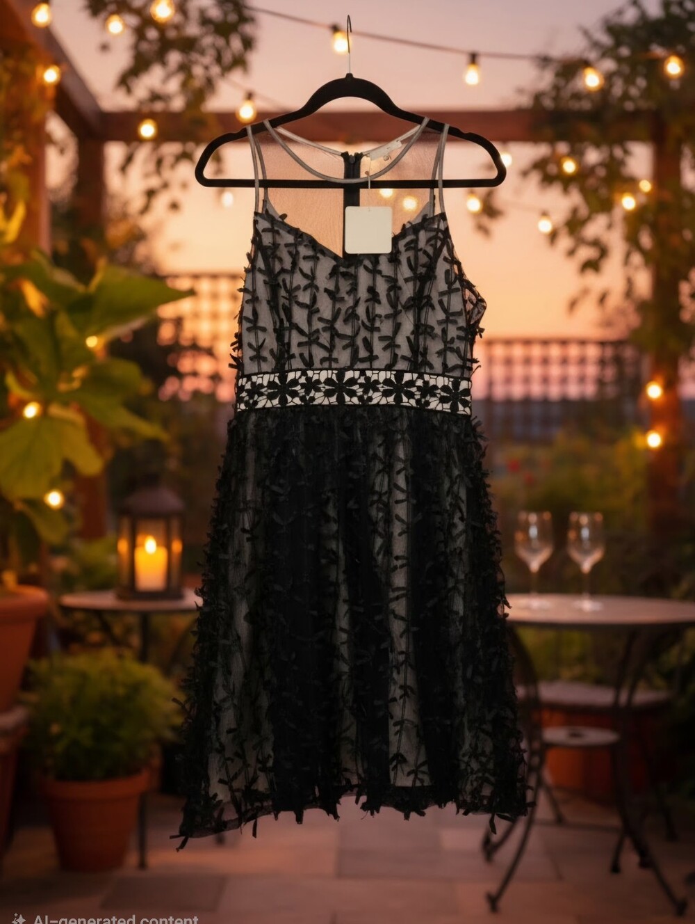 RYU NWT Black Sleevless Ribbon Accents Party Dress Women's Size M